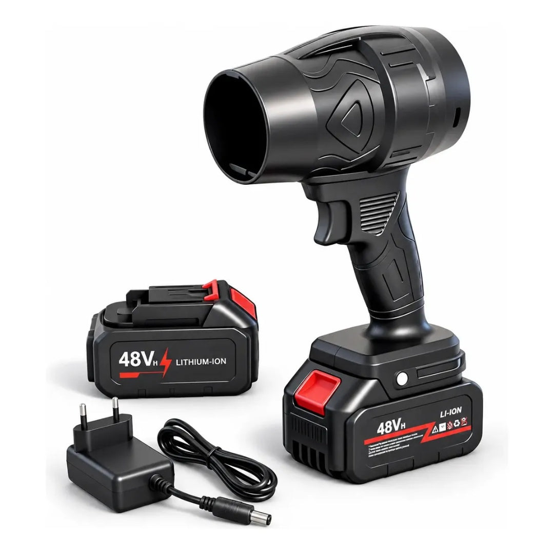 Soprador 48v Turbo Portátil Quicko Com 2 Baterias Recarregáveis Potente Preto