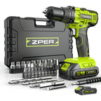 Furadeira de Impacto ZPER 21V 17000 BPM 2 Baterias Li-ion Verde