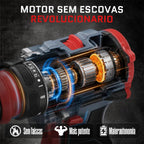 Furadeira E Parafusadeira Brushles Portátil Sem Fio 2 bateria 2 em 1 – Furadeira/Parafusadeira sem escovas com 25 acessórios padrão