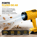 Soprador De Ar Eletrico Automotivo Folhas Potente Turbo 350W Com 2 Baterias 160000 RPM De Potencia Sem Fio Recarregavel Multiuso Landara