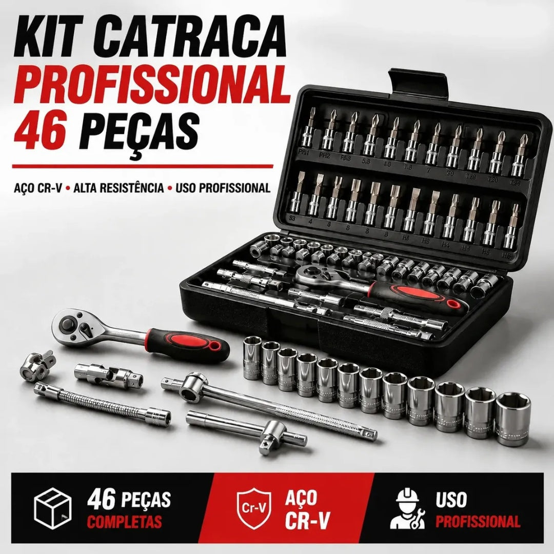 Furadeira de Impacto Brushless 21V com 2 Baterias e Kit 46 Peças