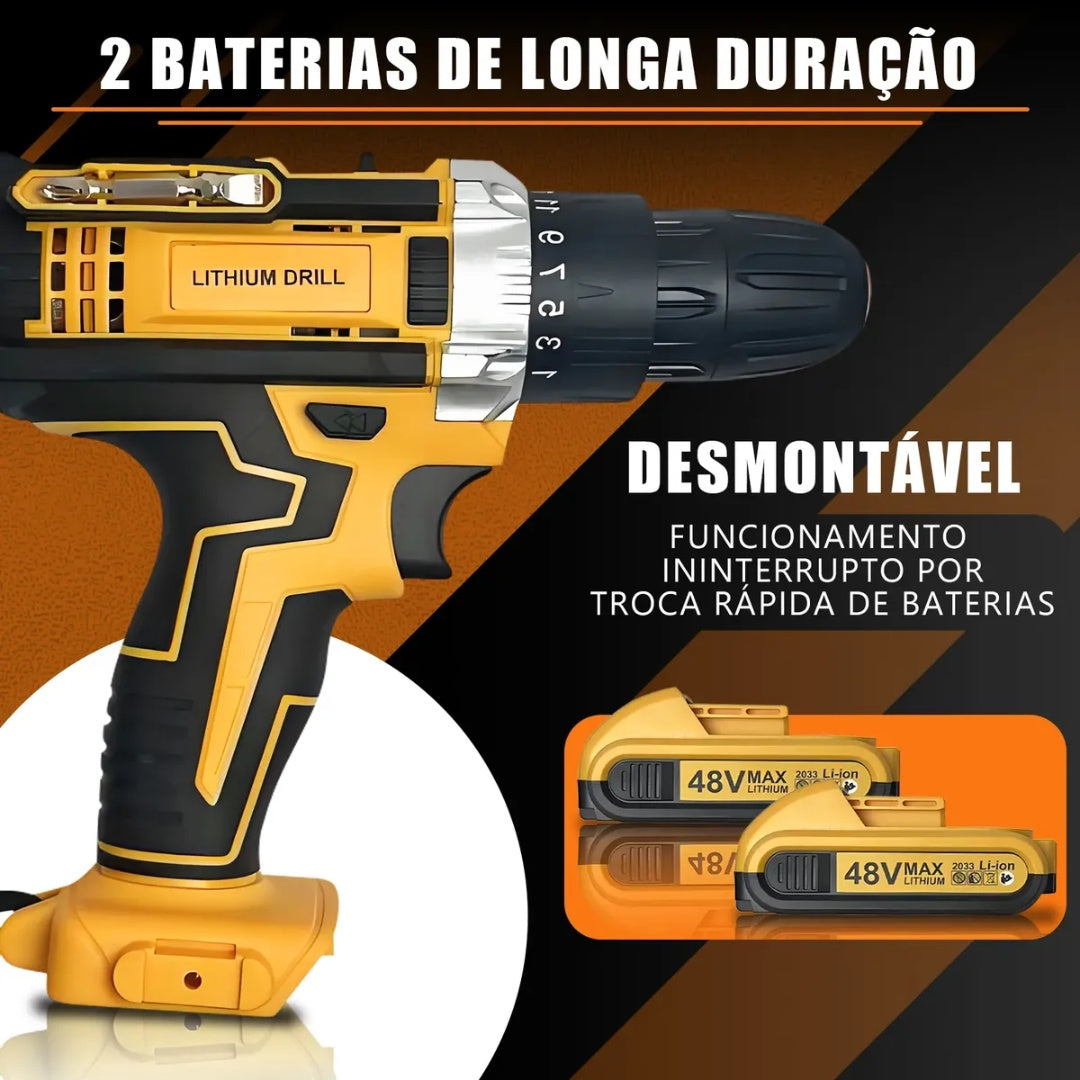 Parafusadeira Furadeira 48v Velocidade Variável Reversível