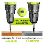 Furadeira de Impacto ZPER 21V 17000 BPM 2 Baterias Li-ion Verde