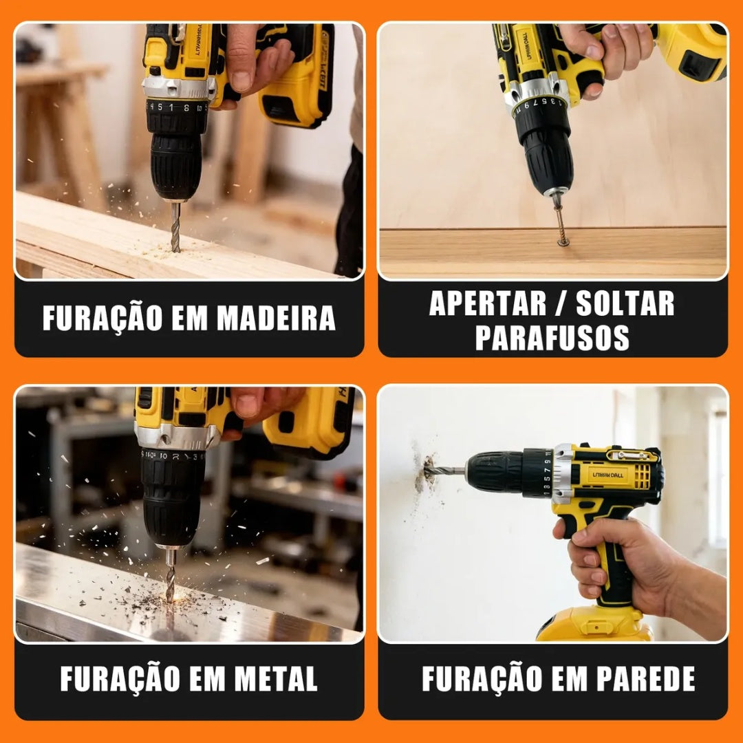 Parafusadeira Furadeira 48v Velocidade Variável Reversível