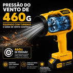 Soprador De Ar Eletrico Automotivo Folhas Potente Turbo 350W Com 2 Baterias 160000 RPM De Potencia Sem Fio Recarregavel Multiuso Landara